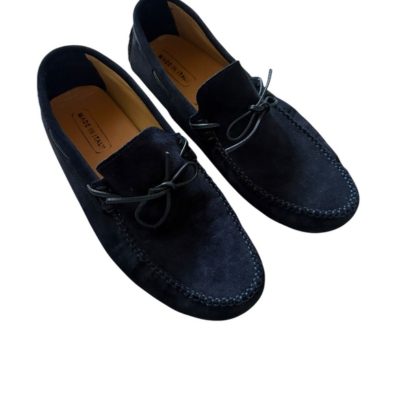 Made in Italy Suede Classic Driving Mocassin Loafers Navy Size IT43/US 10.5